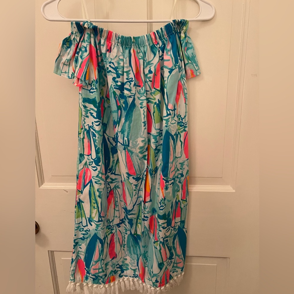 Lilly Pulitzer Off the Shoulder Sailboat Dress